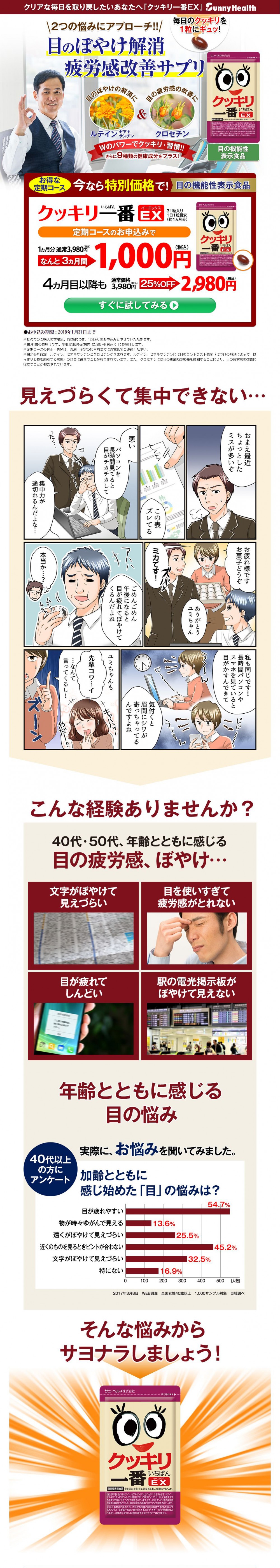おまえ最近ちょっとしたミスが多いぞ。この表ズレてる。悪い、パソコンを長時間見てると目がチカチカして。集中力が途切れるんだよな。お疲れ様です。お菓子どうぞ。ありがとうユミちゃん。ミカです。ごめんごめん、午後になると目が疲れてぼやけてくるんだよね。本当か？私も同じです！長時間パソコンやスマホを見ていると、目がかすんできて気付くと眉間にシワが寄っちゃってるんですよね。ユミちゃんも先輩コワ〜イなんて言ってくるし。そんな悩みからサヨナラしましょう！