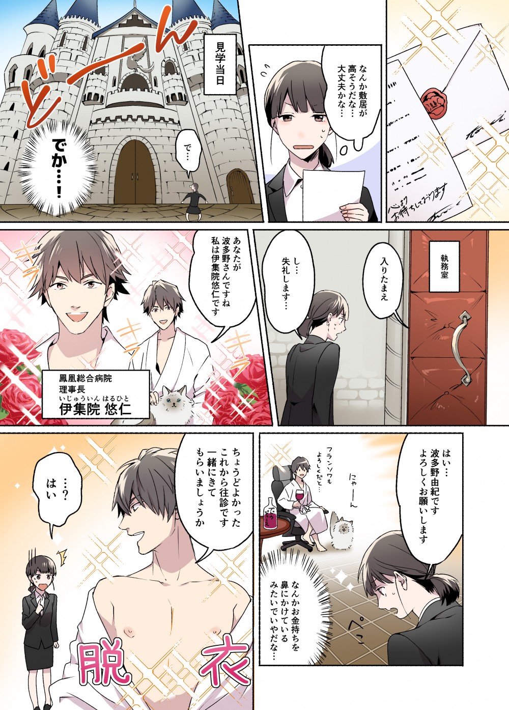 株式会社ディスコ様　キャリタス看護　WEBマンガ3
看護学生の由紀は、キャリタス看護を通じて４人の医療関係者と出会い、自分の進む道を決めることになる