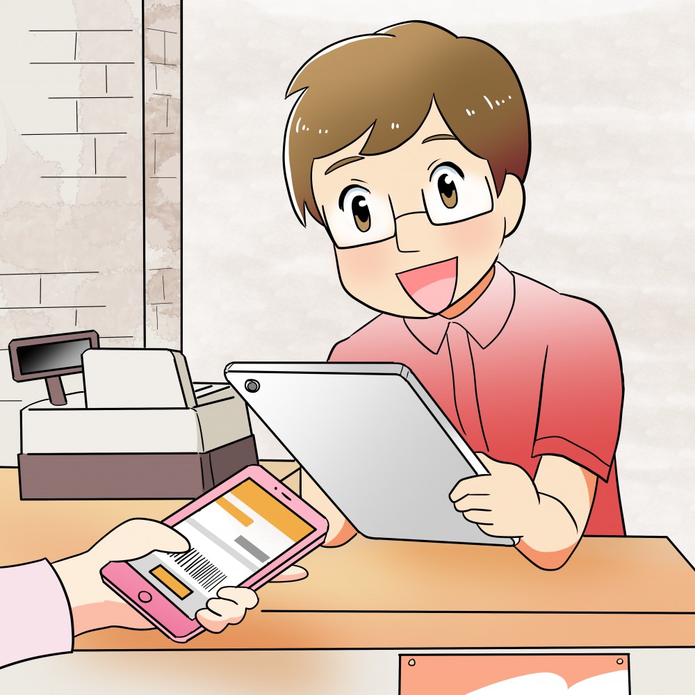 アイユー株式会社様イラスト　ファミレス決済１