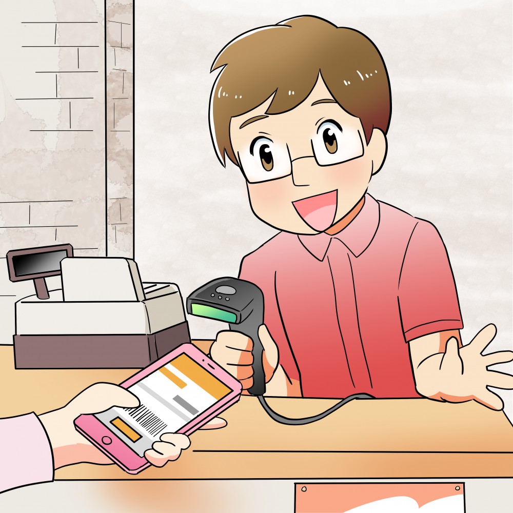 アイユー株式会社様イラスト　ファミレス決済２