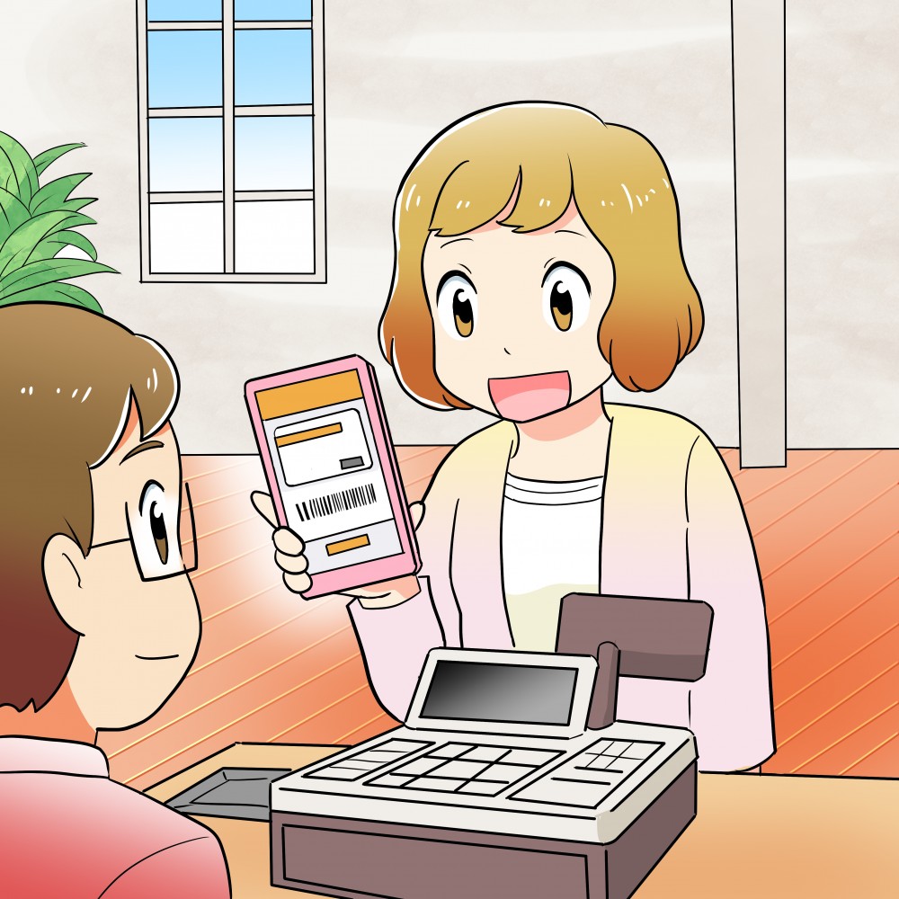 アイユー株式会社様イラスト　ファミレス決済３