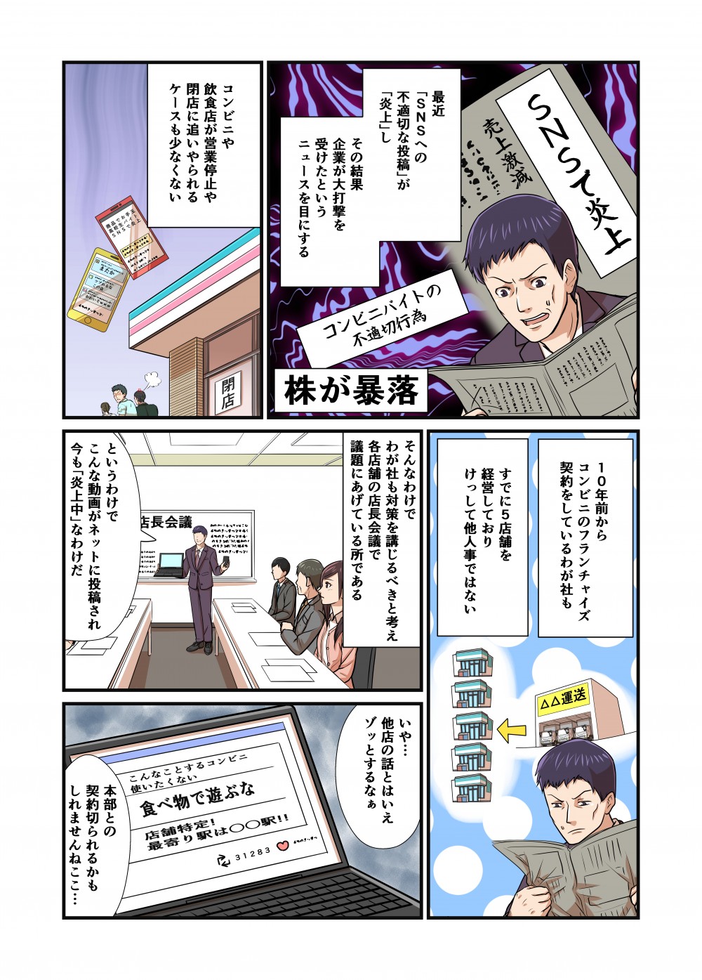 最近SNSへの不適切な投稿炎上企業が大打撃