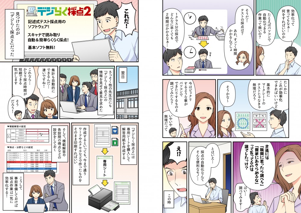 効率化って何をすればいいのか。調べてみることにたら、デジらく採点２を見つけた。