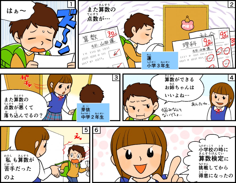 算数　成績　下がった　算数検定