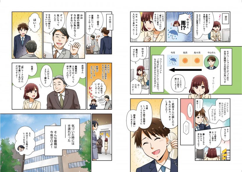 モチベーションが下がっており非常に離職する可能性が高いです
フリーコメント
「上司が忙しそうにしているので、なかなか声がかけられません」
気づいた時には手遅れだった
そんな離職は今後ゼロよ！