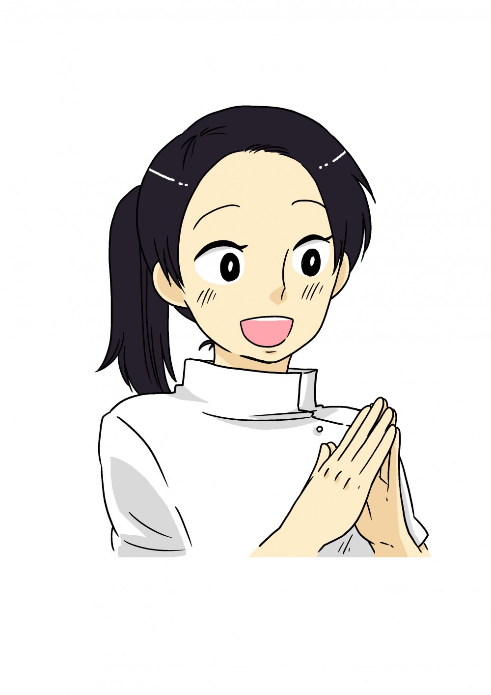 右向きでお願い姿の看護師