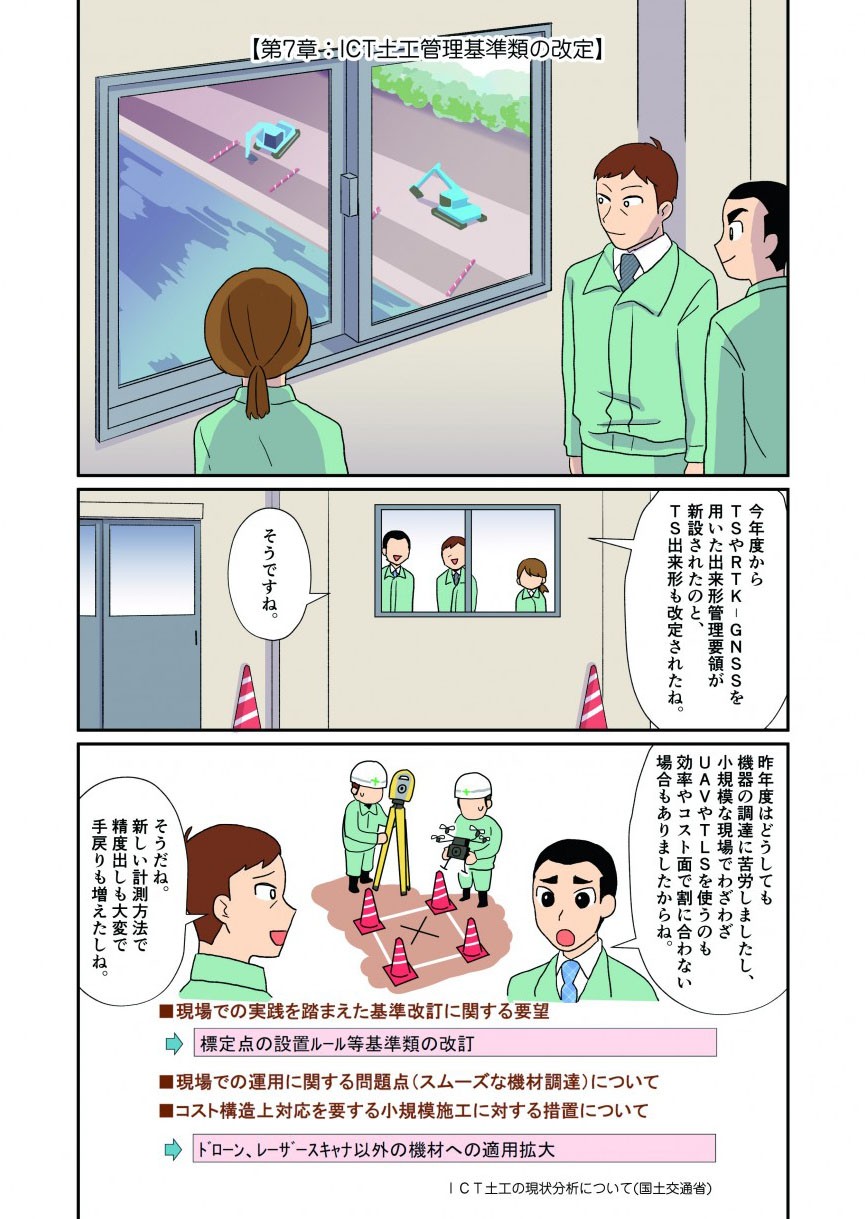 今年度からTSやRTK‐GNSSを用いた出来形管理要領が新設されたのと、TS出来形も改訂されたね。