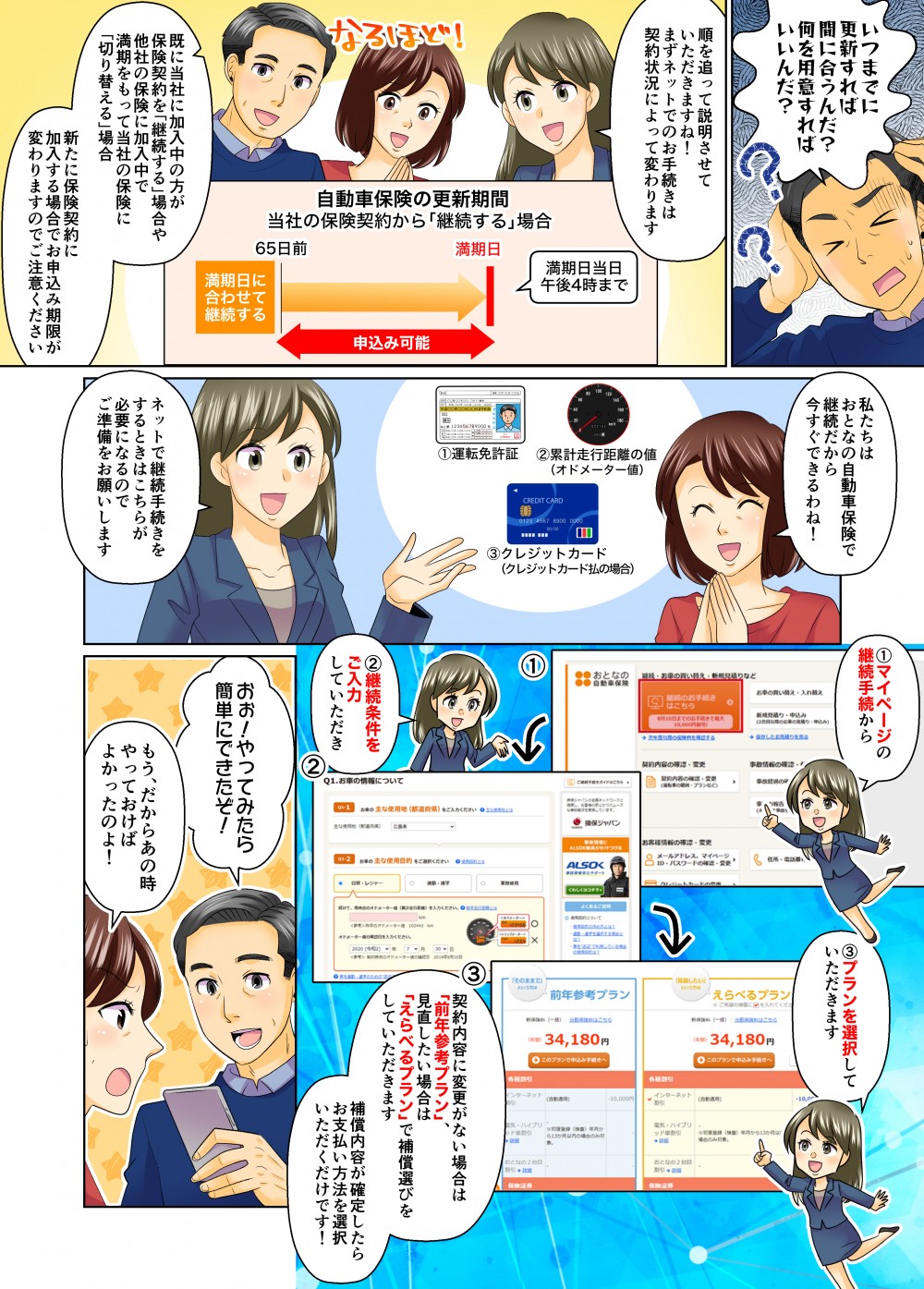 既に当社に加入中の方が保険契約を「継続する」場合や他社の保険に加入中で満期をもって当社の保険に切り替える場合新たに保険契約に加入する場合でお申込み期限が変わりますのでご注意ください。