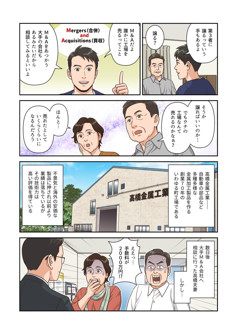ヒルストンM&A支援サービスを訴求したWebマンガの2ページ目