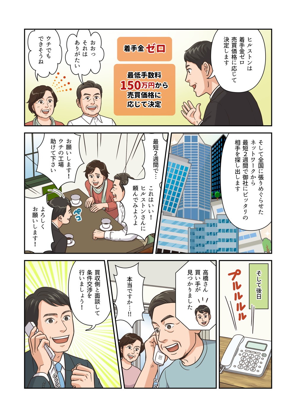 ヒルストンM&A支援サービスを訴求したWebマンガの5ページ目