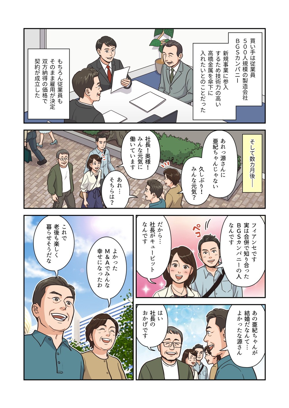 ヒルストンM&A支援サービスを訴求したWebマンガの6ページ目