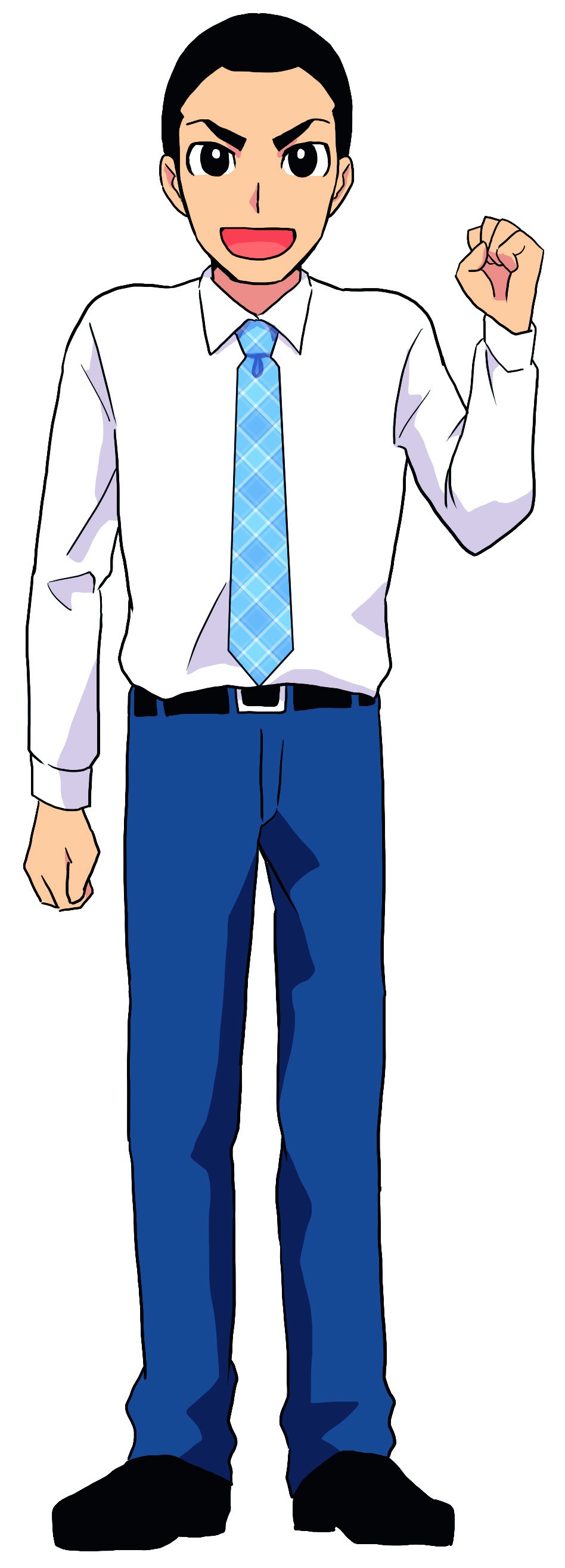 スーツを着た髪の短い20～30代男性のイラスト