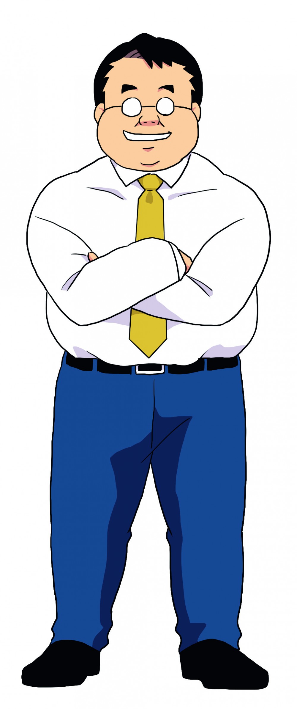 スーツを着た太った30～40代男性のイラスト